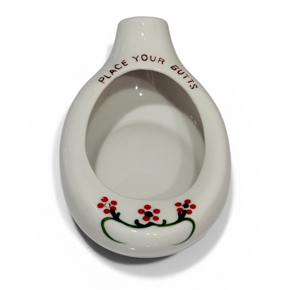Vintage "Place Your Butts" Porcelain Ashtray Made in Japan - Picture 4 of 11